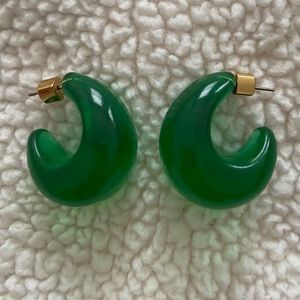 Kate Spade New York wide resin hoop earrings, greed